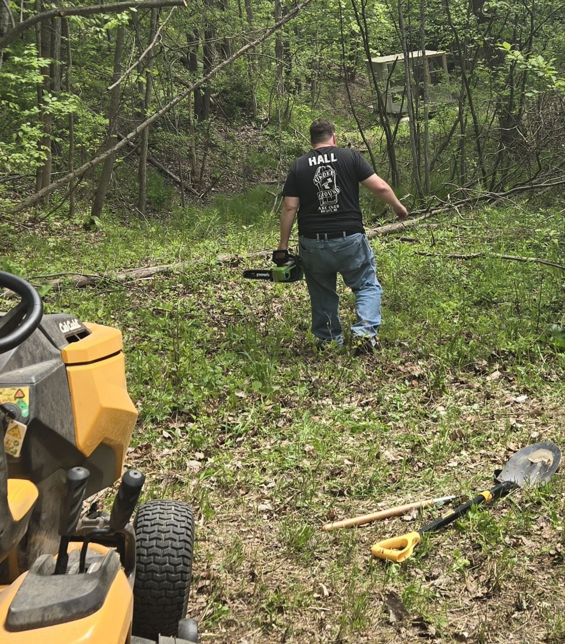 Finished walking path through the woods toward the water during the late May 2026 trip