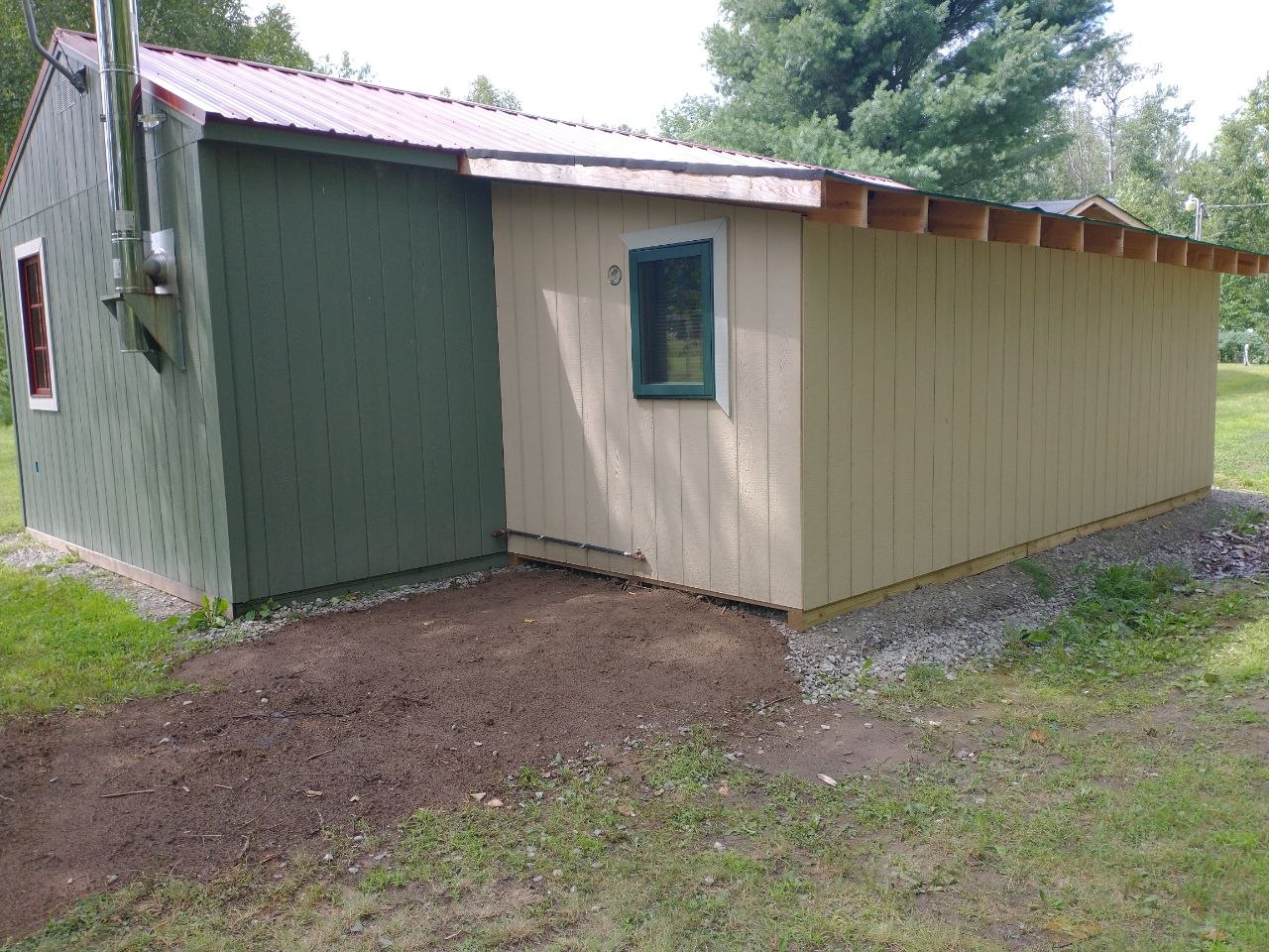 Exterior cabin view before later rainwater catch improvements were added